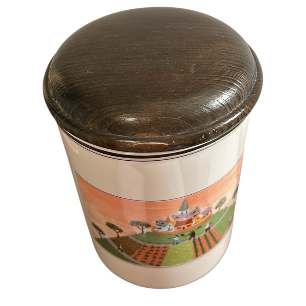 VTG Villeroy & Boch Naïf Porcelain Field With Farmers Folk Art Canister - Picture 9 of 9